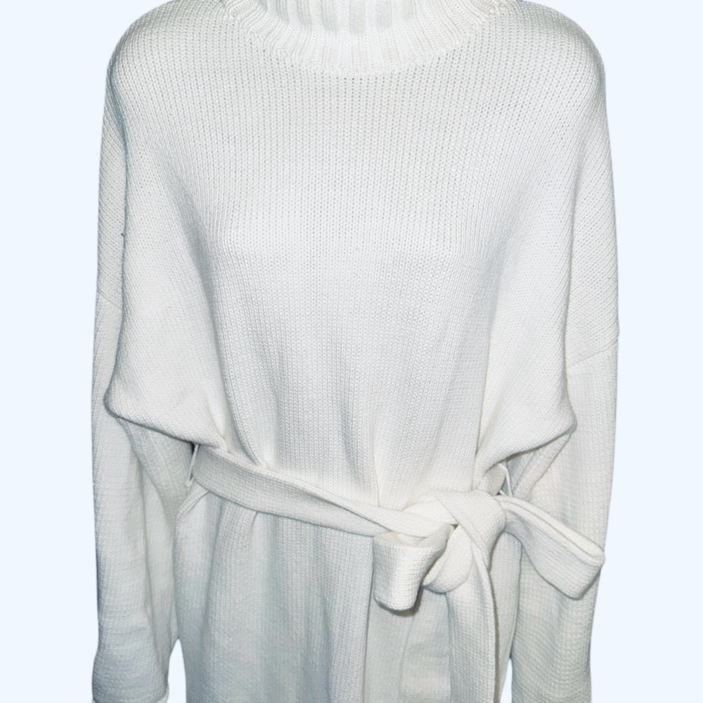 Staud Cozy Sweater Sash Chalet Dress  Knit  Soft Woven Dress with Belt NWOT - Picture 6 of 15